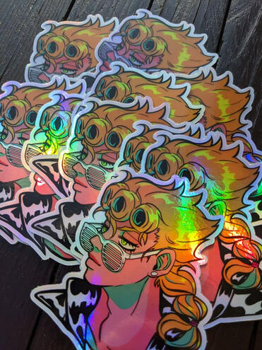 Retro Giorno Holo Stickers