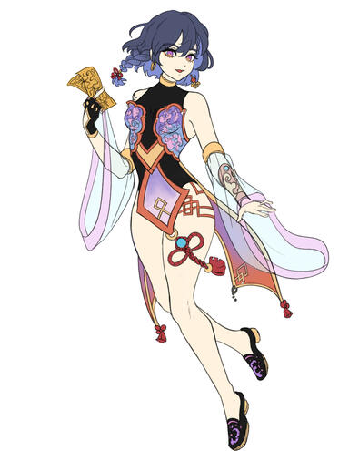 Original Character - Sorceress - Young girl dressed in conceptualized Chinese inspired outfit